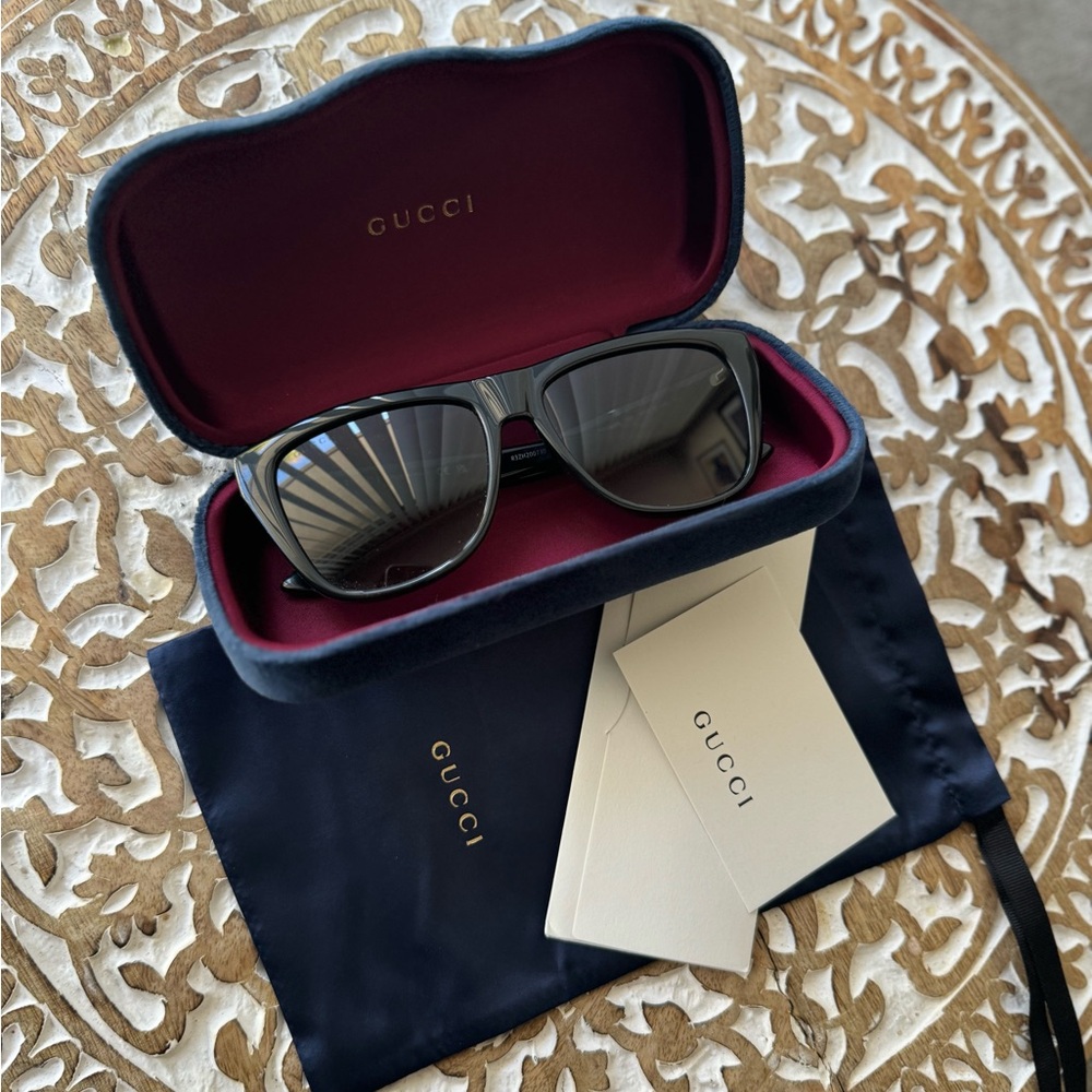 Authentic Gucci Sunglasses with original case, dust bag, and cert of auth.